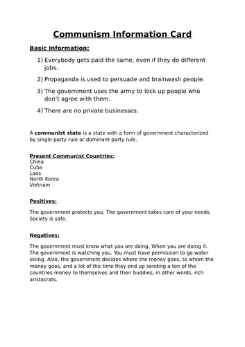 Types of governmnet lesson