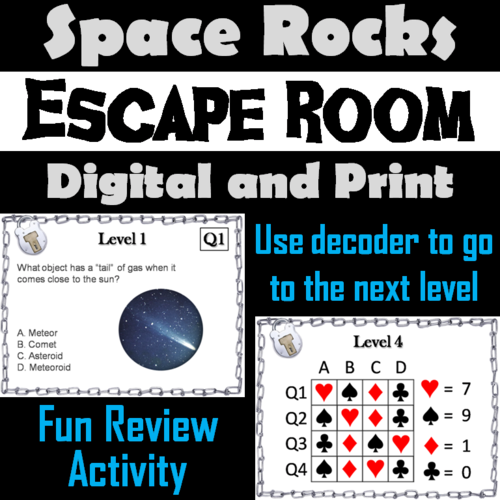 Space Rocks: Science Escape Room (Comets, Meteors, Asteroids, etc.)