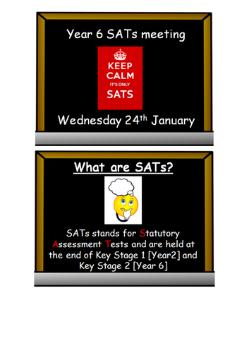 SATs presentation for Parents - 2018