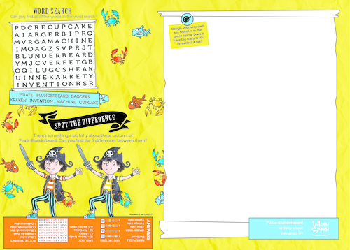 Pirate Blunderbeard - Wordsearch and Sea Monster Design