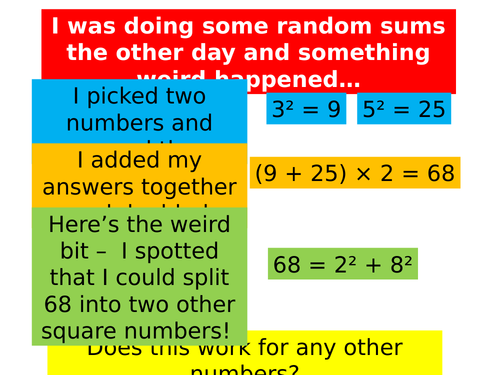 Square number investigation
