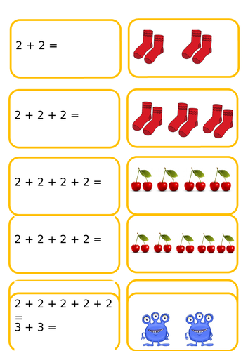 repeated addition to images matching cards teaching