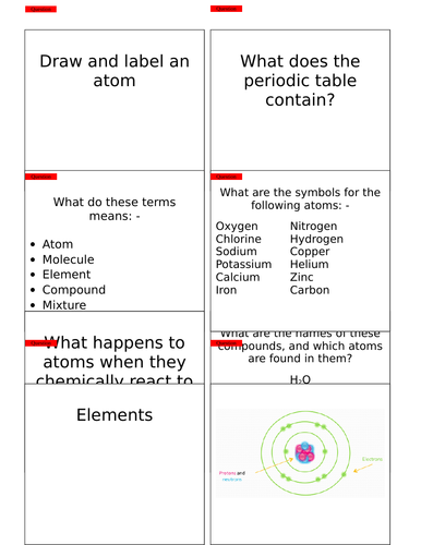 Key concepts in Chemistry revision cards Edexcel topic1