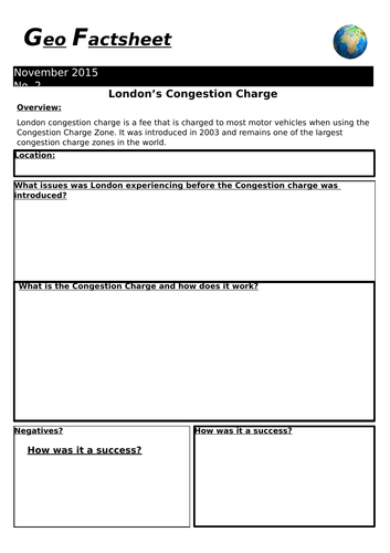 Theme 1: Lesson 28: London Congestion Charge