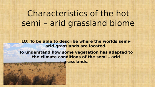 Theme 3 - Lesson 4 - Semi - arid grassland biome