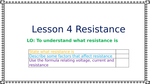 9Jd Resistance  (Exploring Science 9J Electricity and Magnetism)