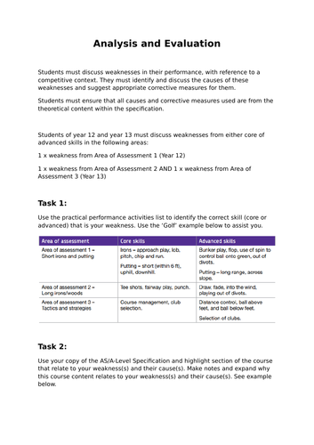 AQA AS/A-Level Analysis & Evaluation Coursework Guide