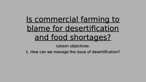 Theme 3 - Lesson 5 - Managing desertification