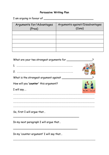 Persuasive Writing Plan