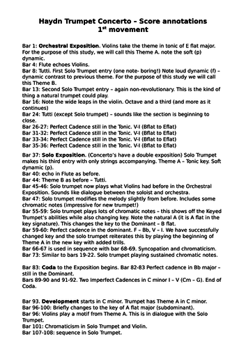 Haydn Trumpet Concerto Detailed Notes