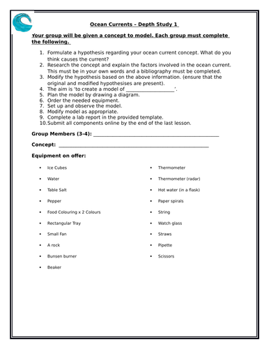 Ocean Currents - Model Depth Study (5 hours) | Teaching Resources