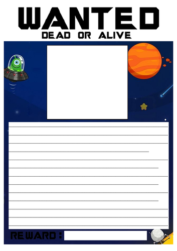 Lesson Presentation & Wanted and Hero Poster - Character Description Template