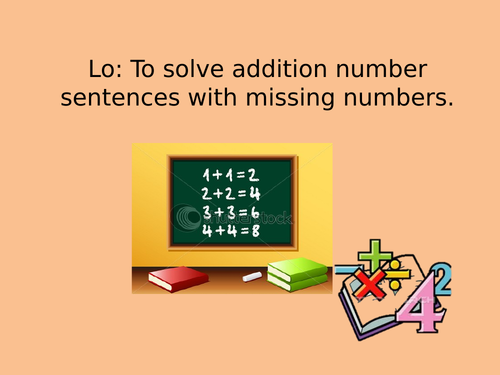 missing number addition for year one