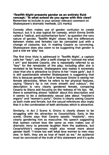 gender in twelfth night