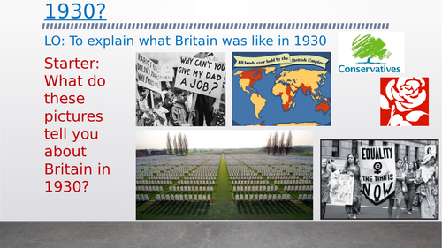 OCR A Level History Y113 Lesson 2 - Britain in 1930