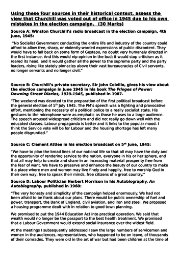 OCR A-Level History Unit Y113 - Lesson 18 - Why Churchill left office