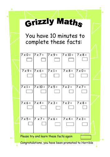 Year 4 Year 5 Multiplication and Division Challenges  x 4 divide by 4  Mental Maths Homework