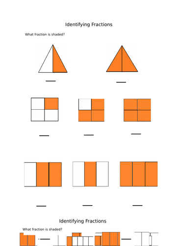 What fraction is shaded? Identifying fractions