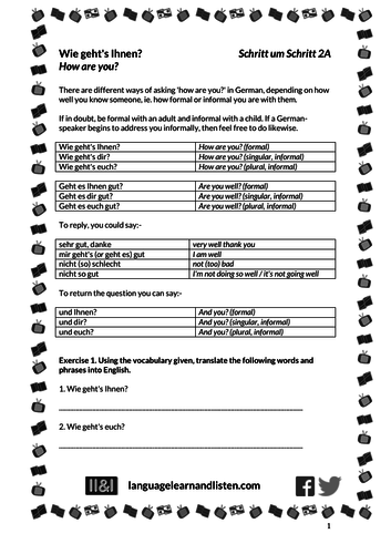 Wie geht's Ihnen? (How are you?)