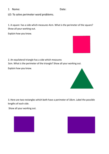 Year 3 Perimeter activities