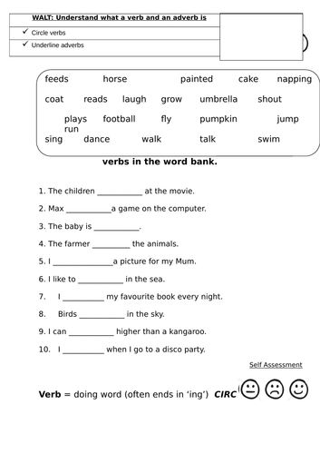 verbs teaching resources