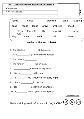 types-of-verbs-worksheet