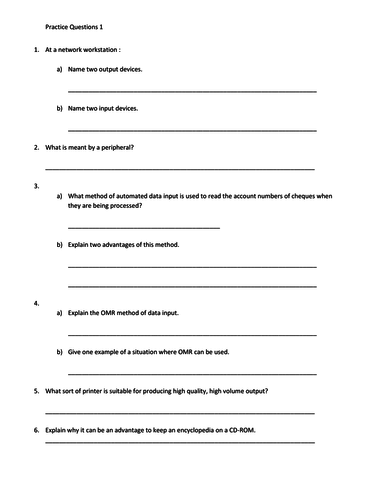 ICT GCSE revision questions