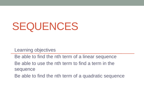 Quadratic sequences