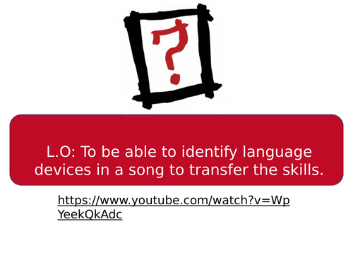 Using Black Eyes Peas "Where is the Love?" to analyse poetry/lyrics/language