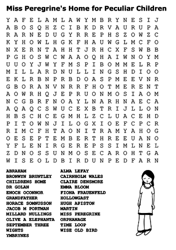 Miss Peregrine's Home for Peculiar Children Word Search