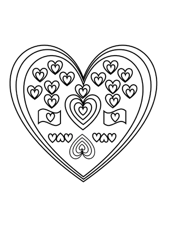 Heart picture to colour for Valentine's Day