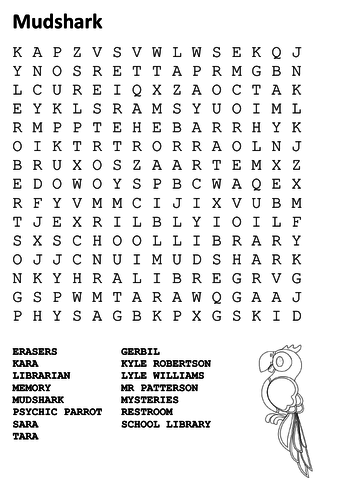 Mudshark Word Search and Book Review