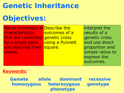 New AQA B6.5 (New Biology GCSE spec 4.6 - exams 2018) – Genetic inheritance