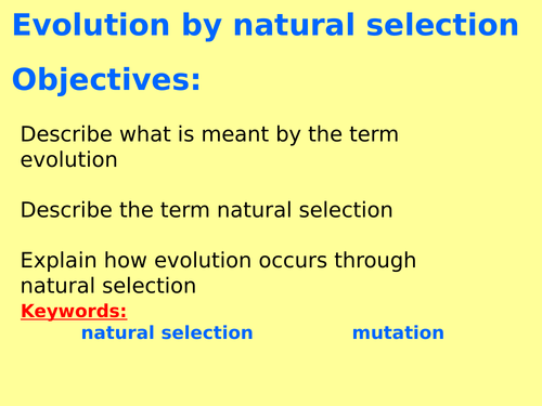 New AQA B6.10 (New Biology GCSE spec 4.6 - exams 2018) – Evolution