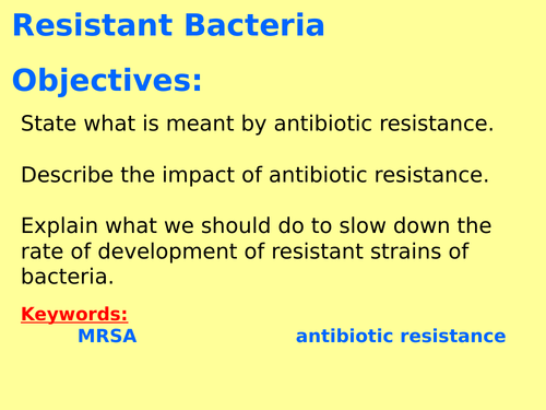 New AQA B6.17 (New Biology GCSE spec 4.6 - exams 2018) – Resistant Bacteria