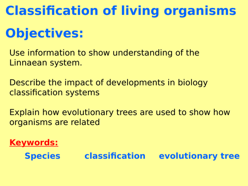 New AQA B6.18 (New Biology GCSE spec 4.6 - exams 2018) – Classification of living organisms