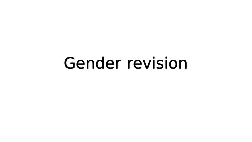 A level language gender revision OCR