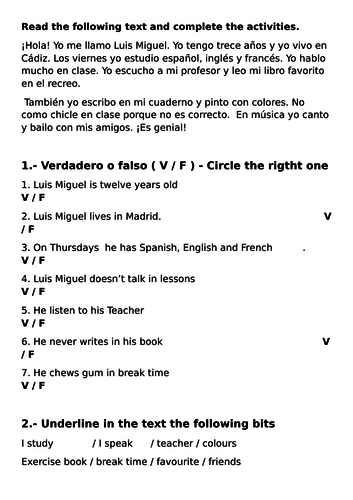 Las asignaturas reading + key