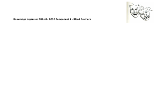 AQA Drama component 1 Blood Brothers Knowledge organisers