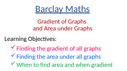 Gradient of and Area under Real-life Graphs