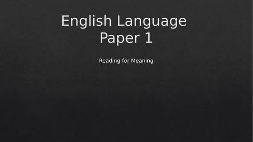 GCSE English Language Paper 1 (Q1, 2, 3 and Q5)