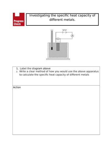 Specific Heat Capacity Required Practical Starter