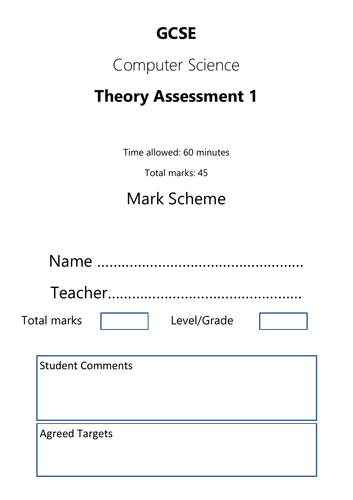 GCSE Computer Science Computational Thinking and Programming Fundamentals Assessment