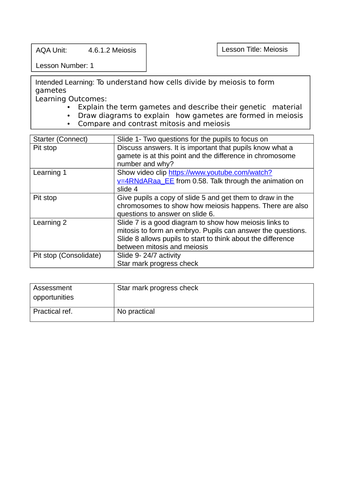New GCSE AQA Meiosis