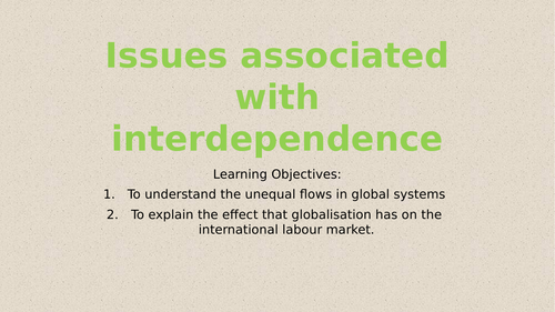 Global Systems and Governance - Lesson 8 - Outsourcing