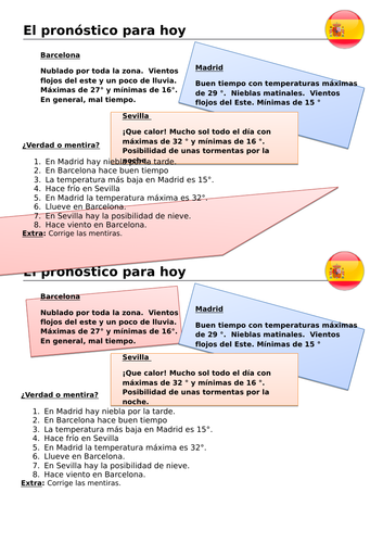 Weather forecast Spanish