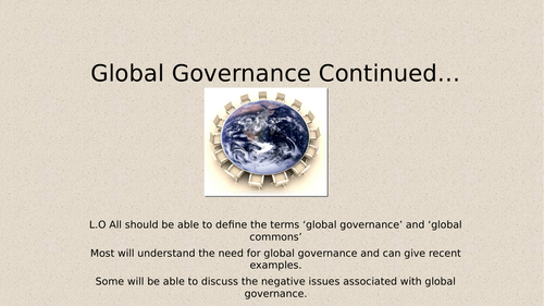Global Systems and Governance - Lesson 15 - Global Governance and the UN