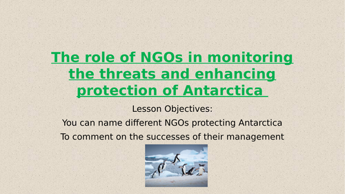 Global Systems and Global Governance - Lesson 21 - NGOs Management of Antartica