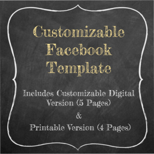 Customizable Facebook Template - Includes Editable Digital Template & Printable!