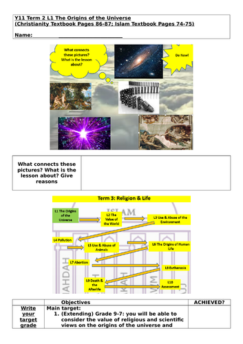 AQA 9-1 Religious Studies Spec A The Origins of the Universe, The Value of the World, The Use & Abus